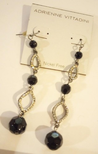 3 Pairs New Earrings on Cards Glam Long Dangle Drop Erica Lyons Vittadine etc. - Picture 3 of 4