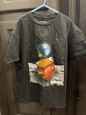 Fortnite Shirt Boys Xl 14/16 Battle Royale Durr Burger On The Moon 100%  Cotton