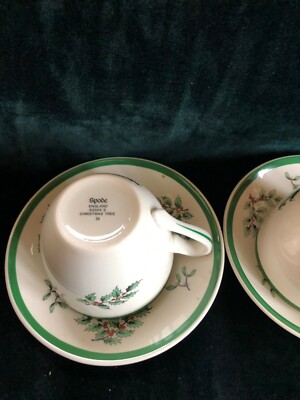 Spode Christmas Tree Set of 2 Cups & Saucers NEW | eBay