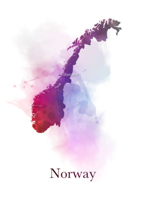Norwegen Karte KUNSTDRUCK Reise, Norwegen Geschenk, Wohndeko, Wandbild