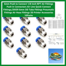 Efficient 6mm NPT Pneumatic Connectors - 10 Pack Quick-Connect Performance