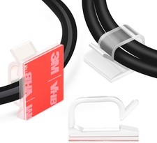 60 PCS XHF 5/8  Adhesive Cable Wire Clips Clear, Outdoor Christmas Light Clips