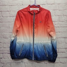 Tommy Hilfiger Sport Windbreaker Jacket M Ombre USA Athleisure Lightweight
