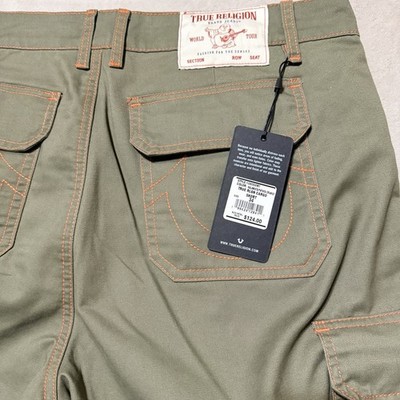 True Religion Cargo Shorts MENS SIZE 34 Color Kalamata Green