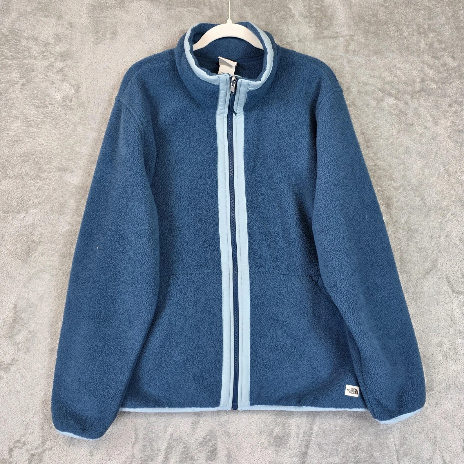 The North Face Jacket Mens XL Blue Fleece Full Zip Outdoor Windbreaker NF0A4QZF