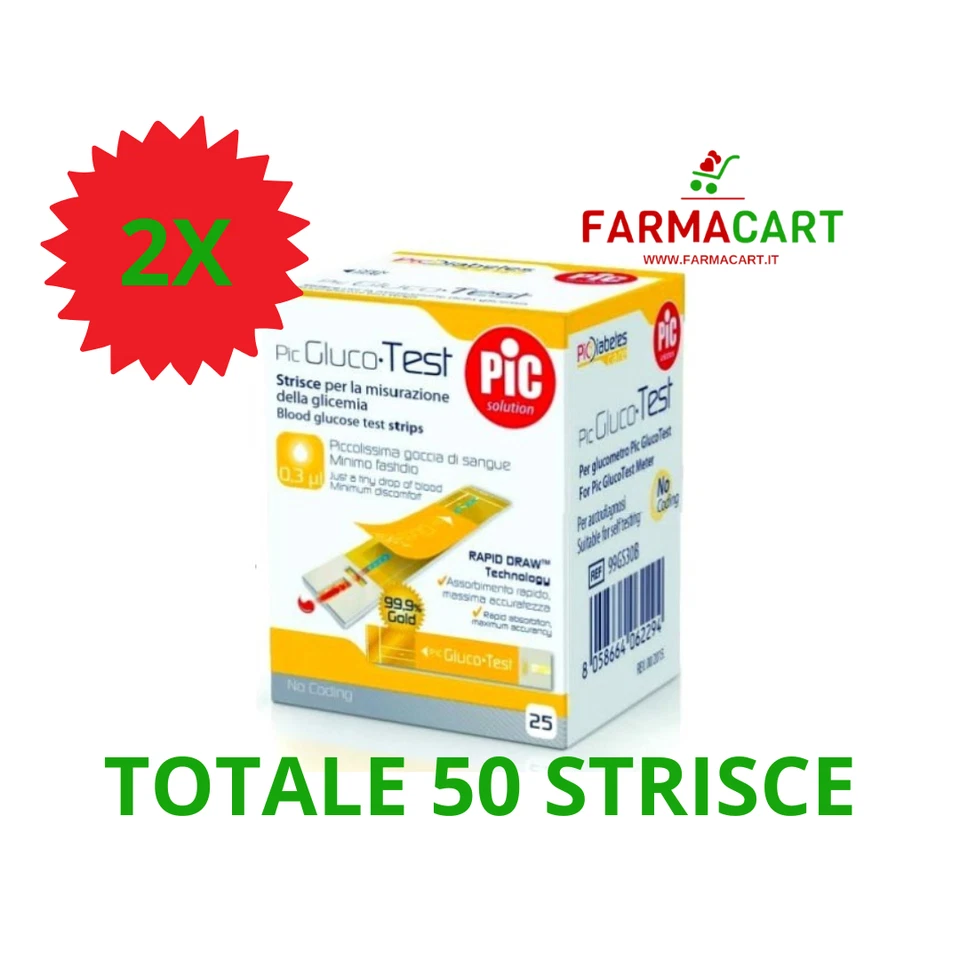 PIKDARE SPA 50 STRISCE MISURAZIONE GLICEMIA PIC GLUCOTEST