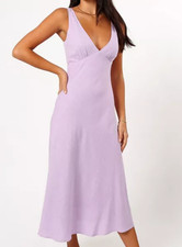 Petal & Pup Women's Halter Scoop Neck Shyla Midi Dress in Lilac Size M NWT