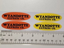 Set Of 4 Wyandotte Express Co Replacement Stickers Yellow And Orange