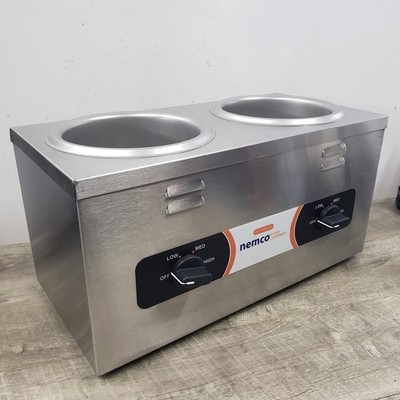 *Industrial* Nemco 6120A Dual 4 Qt. Counter Top Twin Soup Sauce Topping Warmer