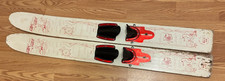 Vintage Thompson USA Wooden Water Kids SKIDS Skis T654 Red & White 1950's MCM