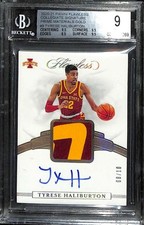 2020-21 Panini Flawless Collegiate Tyrese Haliburton Rookie Patch Auto /10 BGS 9