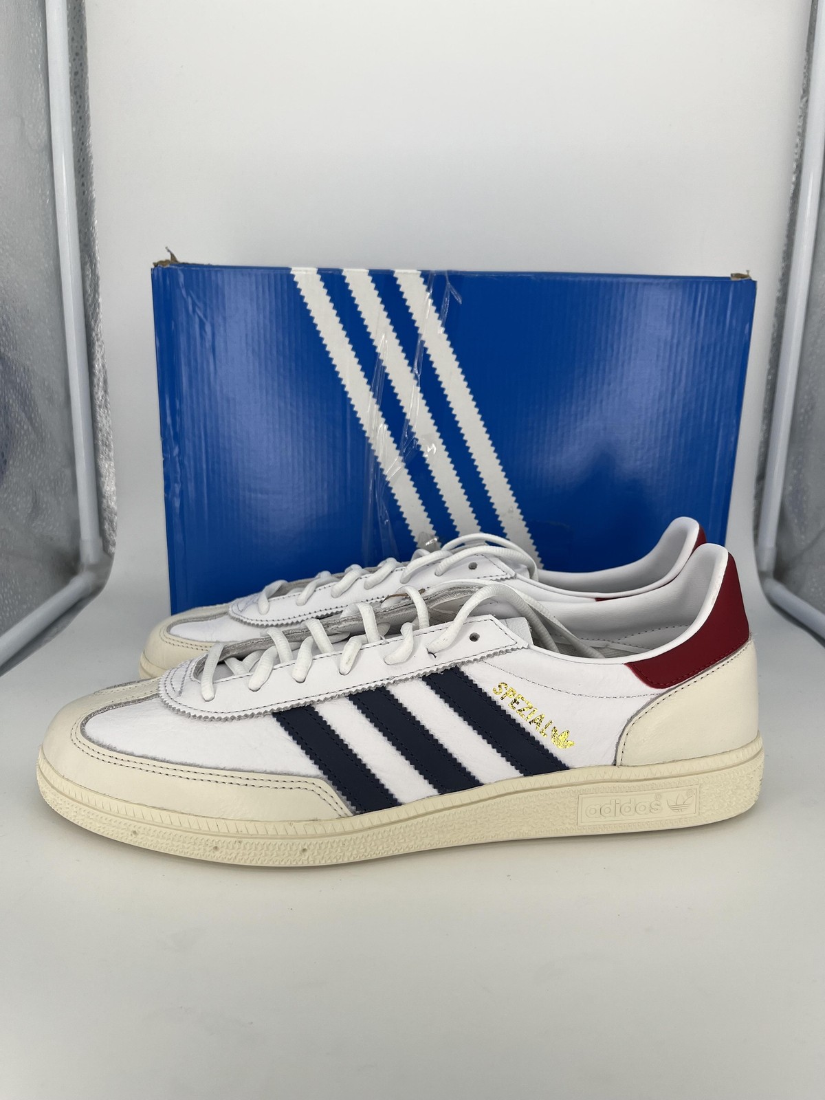 Adidas Shoes Mens Size 11 White Navy Red Handball Spezial Originals JH5450 NEW