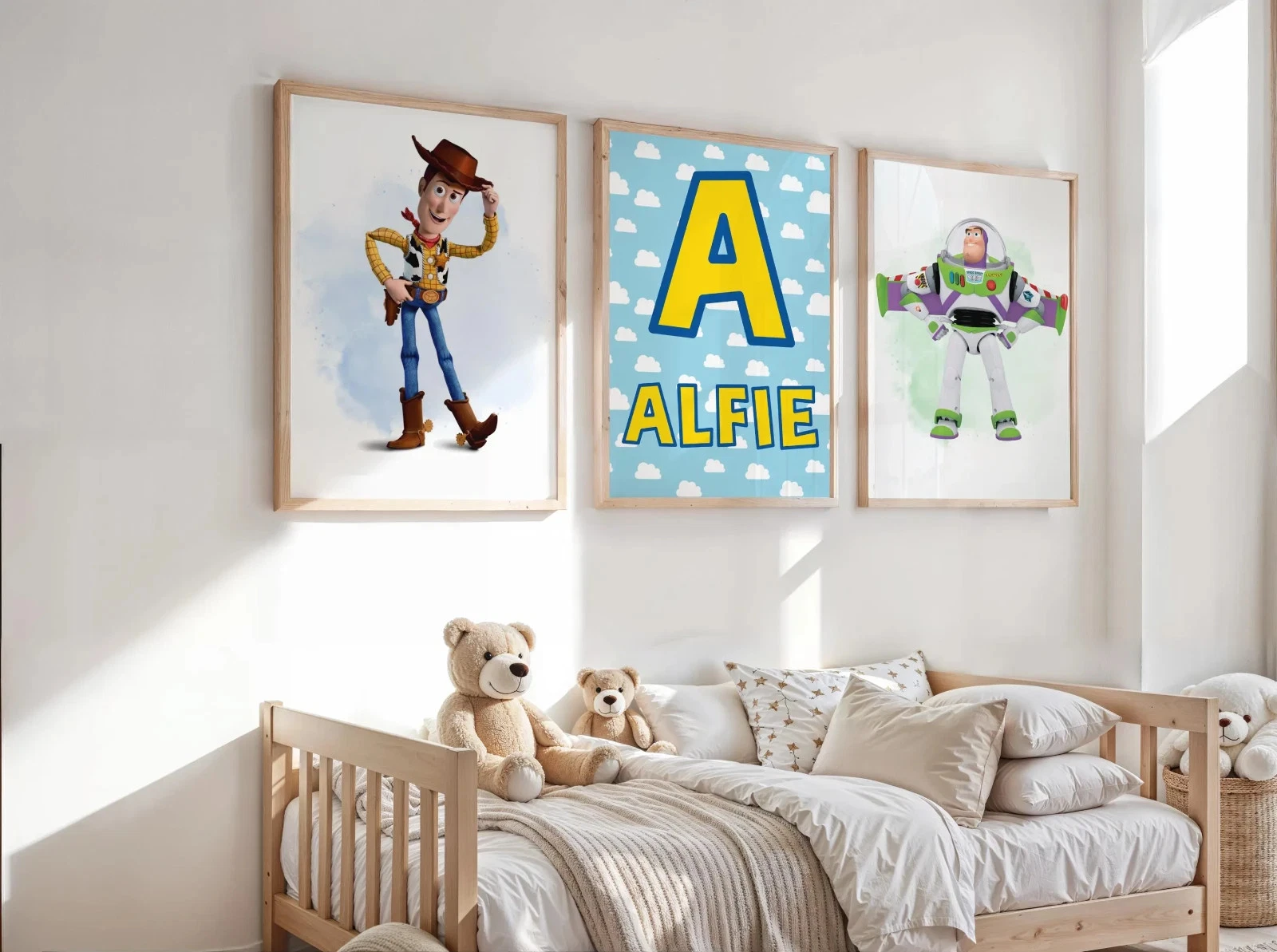 Toy Story Wall Art Poster Prints Set of 3 A3 A4 Personalised Toy Story Decor