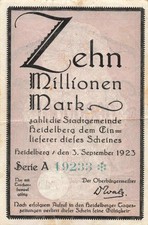Heidelberg - Stadt - 10 Millionen Mark - Serie A - Pr&auml;gestempel - Stern Kn