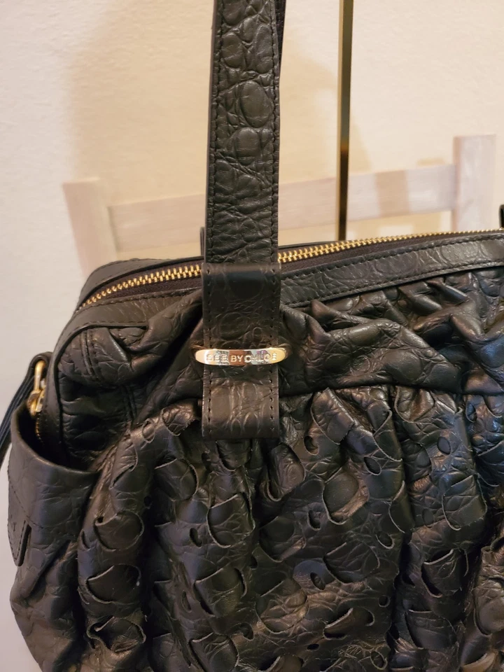 SEE BY CHLOE Cut Out Tote Shoulder Bag Logo Leather Black women's Bag & Dustbag  - Image 3 of 4