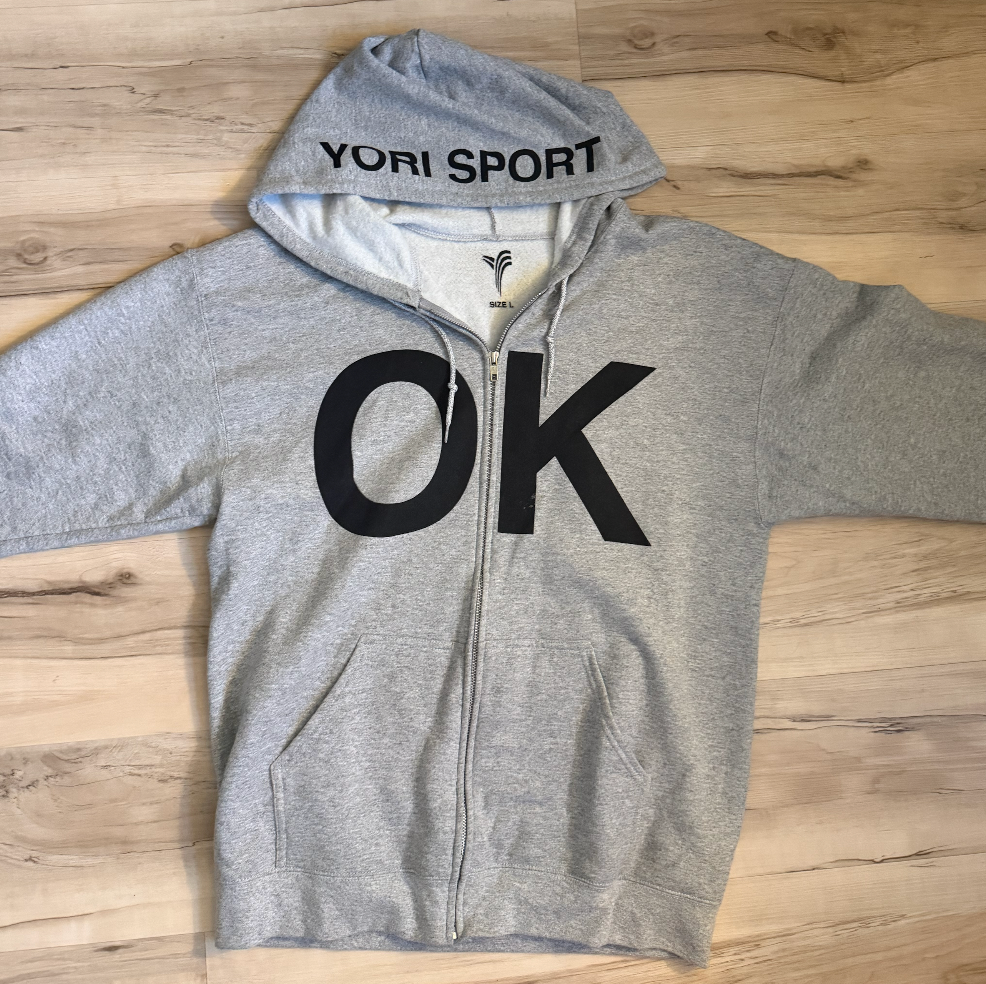 Yori Sport OK! It's a Party Wegonbeok Hoodie L Grey Graphic
