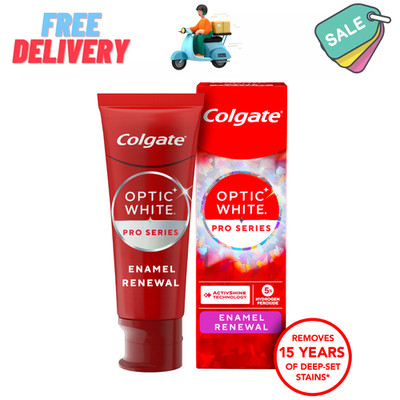 Colgate Optic White Pro Series Enamel Renewal Toothpaste Whitening, Mint, 3.0 oz