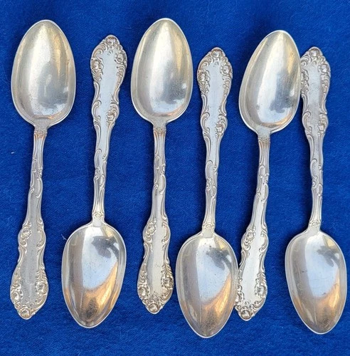 Towle OLD ENGLISH 925 Sterling Silver Dessert Spoons Set of 6 NO MONO 5.3oz 150g