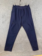 Under Armour Activewear Track Pants Womens L Blue Tapered Leg Stretch Pull On
