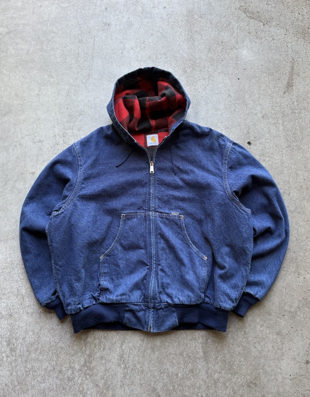 Rare Vintage 80s Carhartt JF848 Flannel Lined Denim H… - Gem