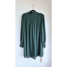 NWT Reformation Brandi Mock Neck Mini Dress in Coriander Green Floral Size 2X