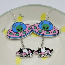 UFO Earrings, Jewellery, Novelty, Funky, Quirky, Unusual, Fun, Cute, Gift Ideas