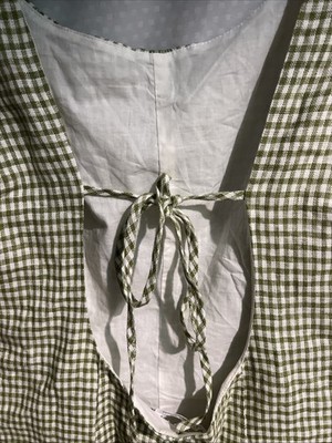 Reformation Amorette Linen Dress In Avocado Check Size 10 | eBay
