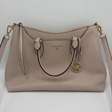 Michael Kors Austen Pebble Leather Satchel Soft Pink Blush Shade Medium Handbag
