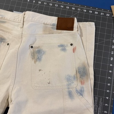 Ambercrombie & Fitch Jeans Painter Paints Mens 33x32 White / Splatter - New