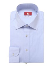 NWT EZZELINO DRESS SHIRT solid sky blue poplin 2-ply cotton Italy 41 16