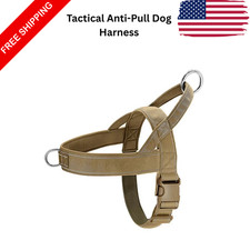 Tactical Anti-Pull Dog Harness 1000D Nylon Large Dogs Handle Reflective Vest