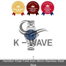 Hamilton Khaki Field Auto 38mm Stainless Steel Blue Express / Genuine