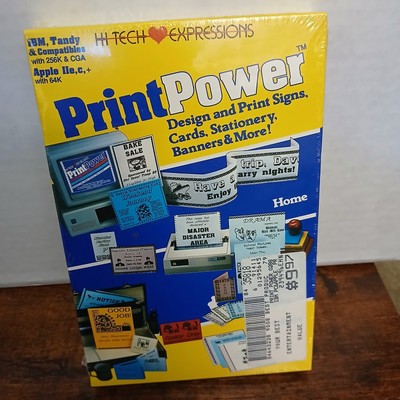 Print Power Pro IBM/Tandy on 5.25'' Disk NEW SEALED  Original Box - SEE PICTURES 