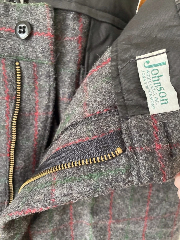 Novo sem etiquetas - Calças xadrez de lã Johnson Adirondack e suspensórios com botão 42 X 30 - Imagem 4 de 4