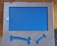 Cornice portafoto in osso di cane in metallo 18 cm x 17 cm free standing