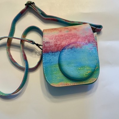 Mini Camera Bag, PU Leather, Adjustable Strap, Magnetic Shell (Oil Coloured)
