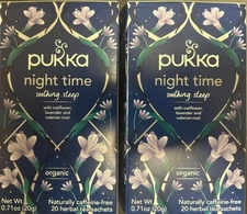2 PACK Pukka Night Time Organic Herbal Tea, Chamomile Lavender & Valerian