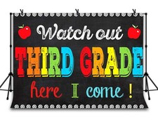 7x5ft Third Grade Background, First Day of School, Class Meeting Props, LYZY0634