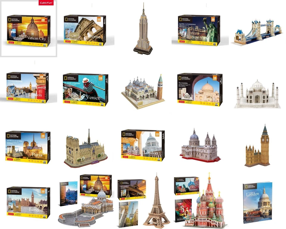 CUBICFUN Kubisch lustiges 3D National Geographic Puzzle – Iconic Buildings...