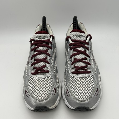 Skechers Shoes Womens Size 9.5 11711 Silver Mesh Lace Up Athletic Sneaker - Picture 2 of 13