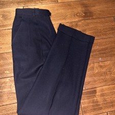 VTG Women Lauren Ralph Lauren USA worsted wool plain pleated cuffed dress pants