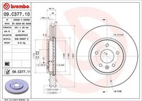 Bremsscheibe 09.C377.11 Brembo FüR Opel Vauxhall