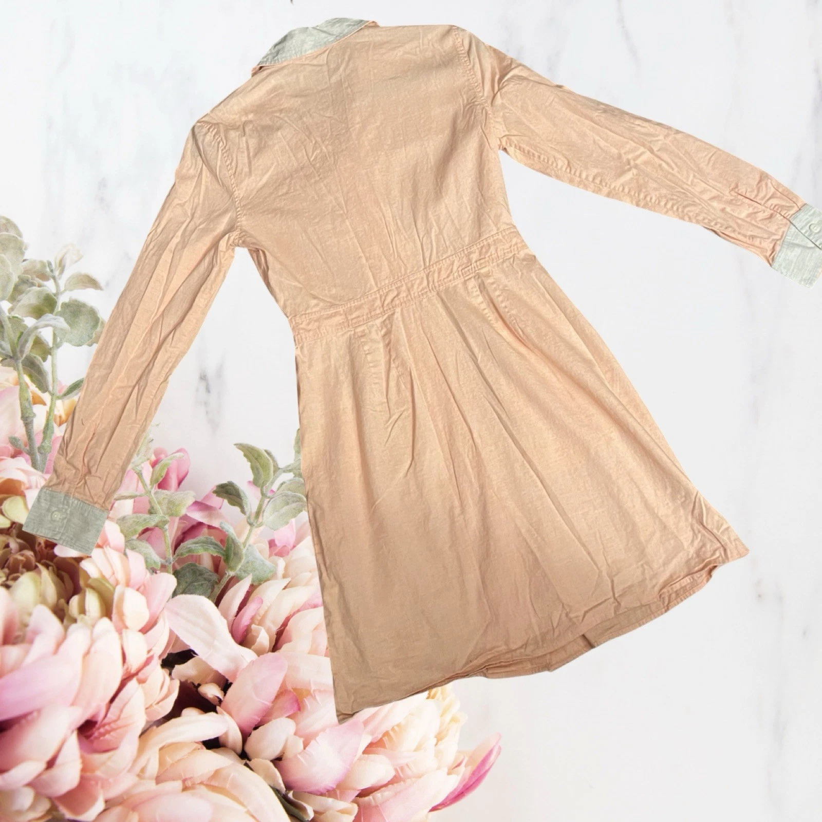 Abito sabato Kate Spade sabato rosa lascia perdere manica lunga cotone tg 2