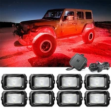 Wireless Remote 8-Pod Curved RGBW Underbody LED Lights, Waterproof Car Truck
