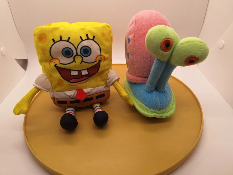 Ty Beanie Baby Gary the Snail And SpongeBob With Sounds (Mattel) 5" Tall Plush - Image 2 of 4