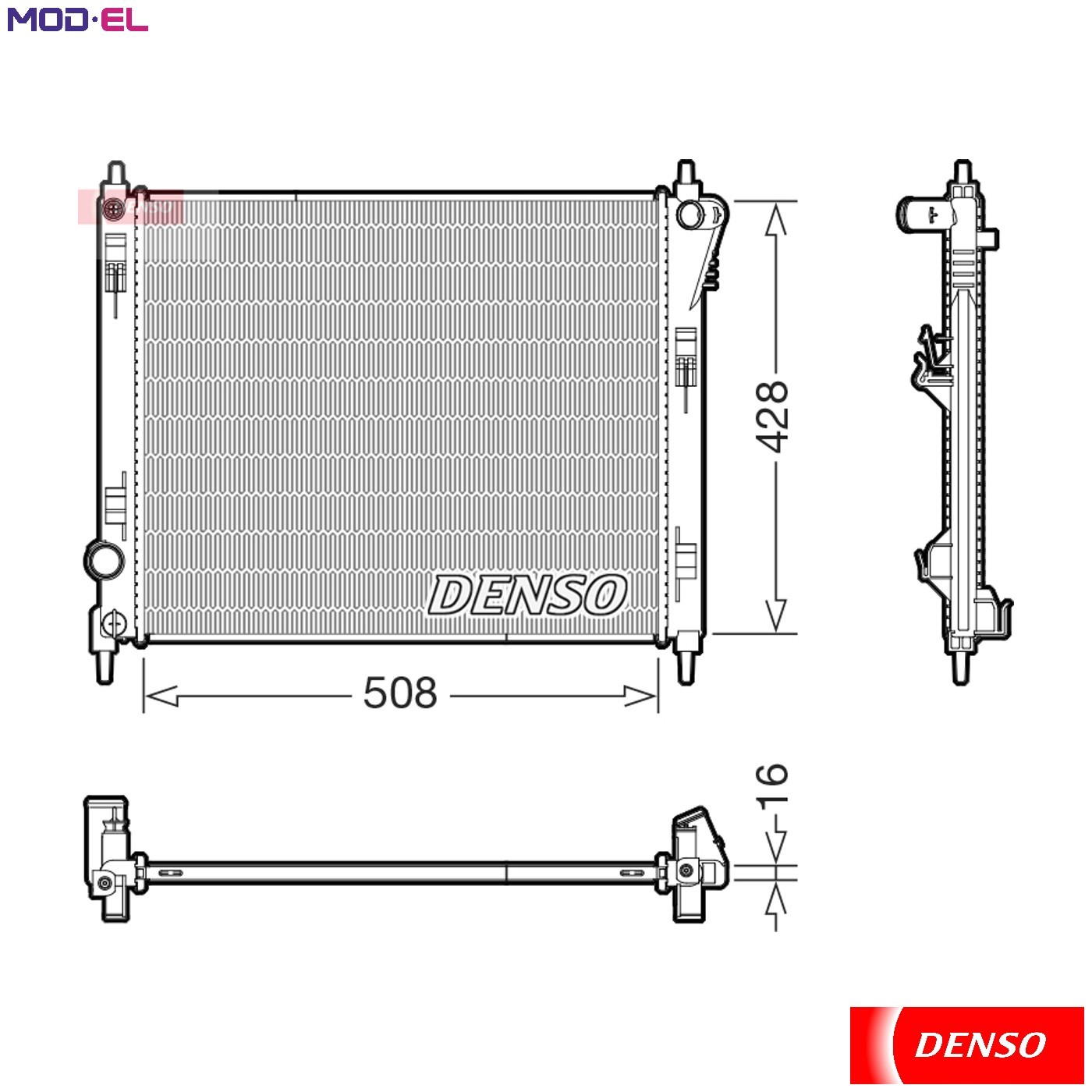 RADIATOR ENGINE COOLING DRM46075 FOR NISSAN HRA2DDT 1.2L HR16DE 1.6L 4cyl JUKE - Image 8