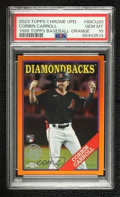 2023 Chrome Update Orange Refractor 16/25 Corbin Carroll PSA 10 Rookie RC 1mc9