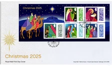 2025 GB XMAS CHRISTMAS 2025 MINI SHEET FDC *NICE BETHLEHEM ALTERNATE PMK 4.11.25