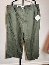 AVA  VIV Olive Women's Wide Leg High-Rise Stretch Jeans Size 22R