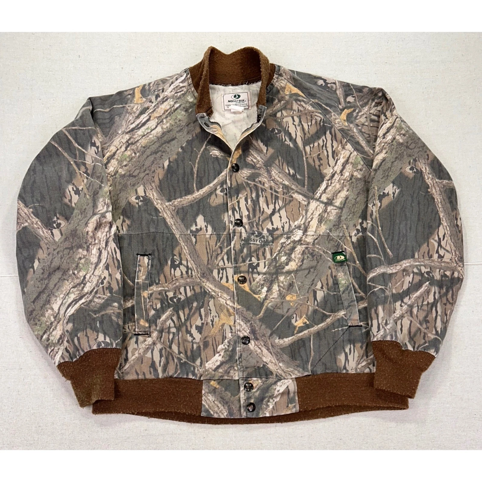 Vintage Mossy Oak Camo Bomber Jacket Mens Medium Tree Bark Hunting Fishing USA
Opens in a new window